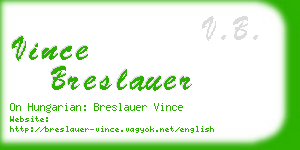 vince breslauer business card